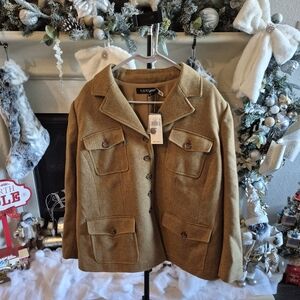 Lauren Ralph Lauren Camel Tweed Utility Blazer – NWT | MSRP $395